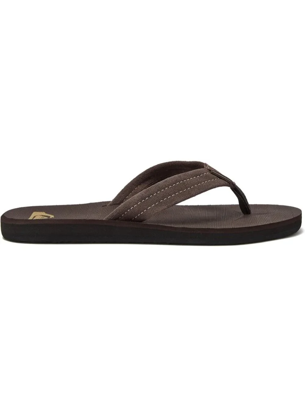 Men's Brown Suede Flip Flops Arch Support Athletic Sandals Thong Casual